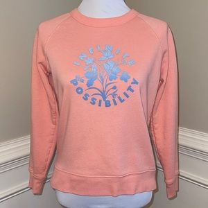 Old Navy Graphic “Infinite Possibility” sweatshirt coral color size XS